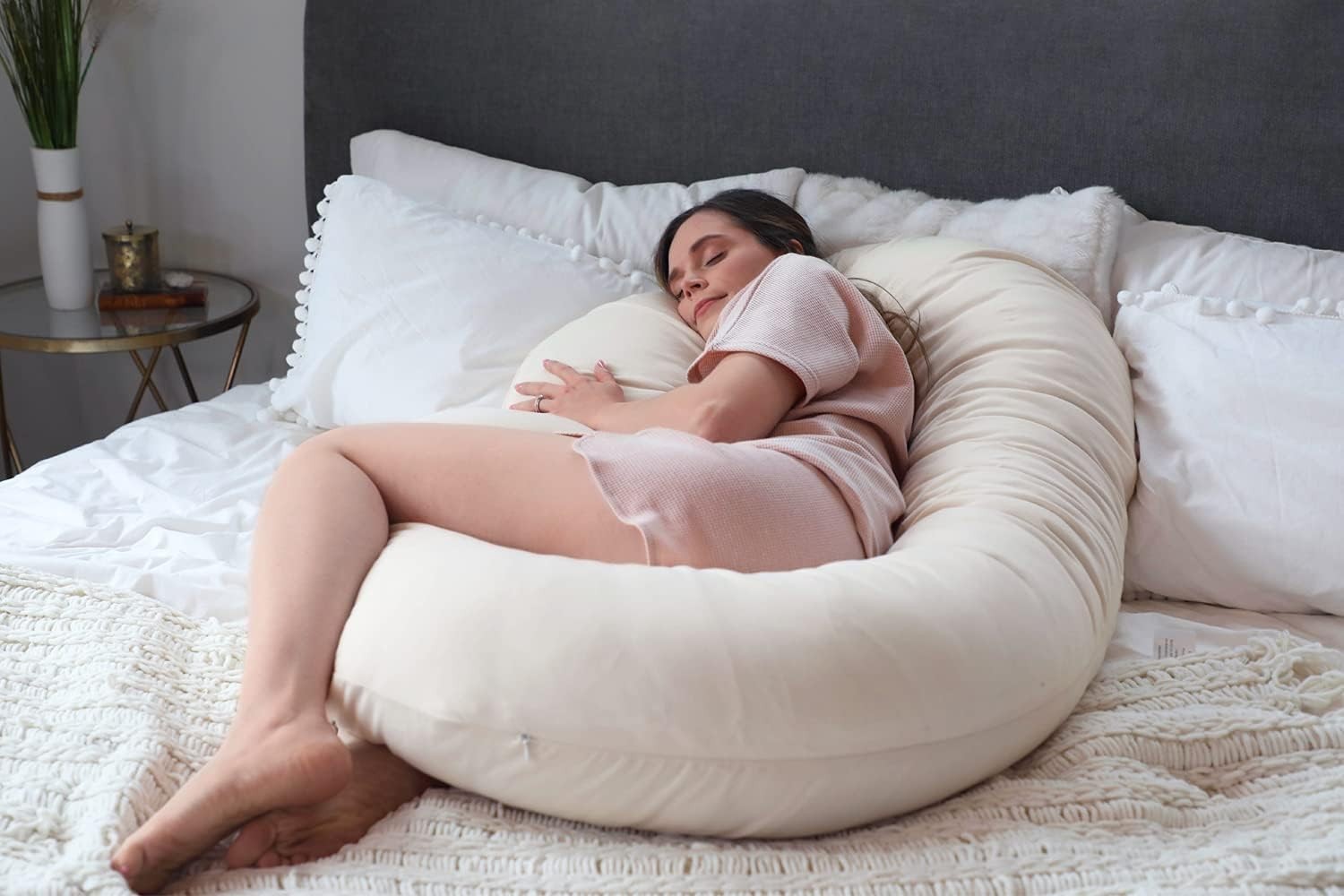 Full Body Pregnancy Pillow C Shape Maternity Support Back Hip Belly Sleep