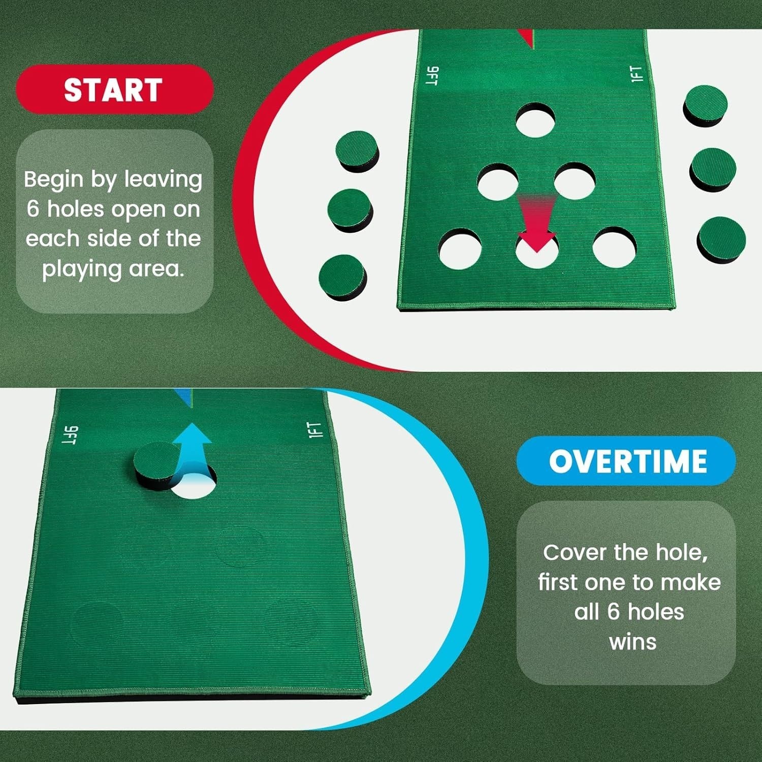 Indoor Putting Green Golf Game Mat Training Aid Office Home Practice Set