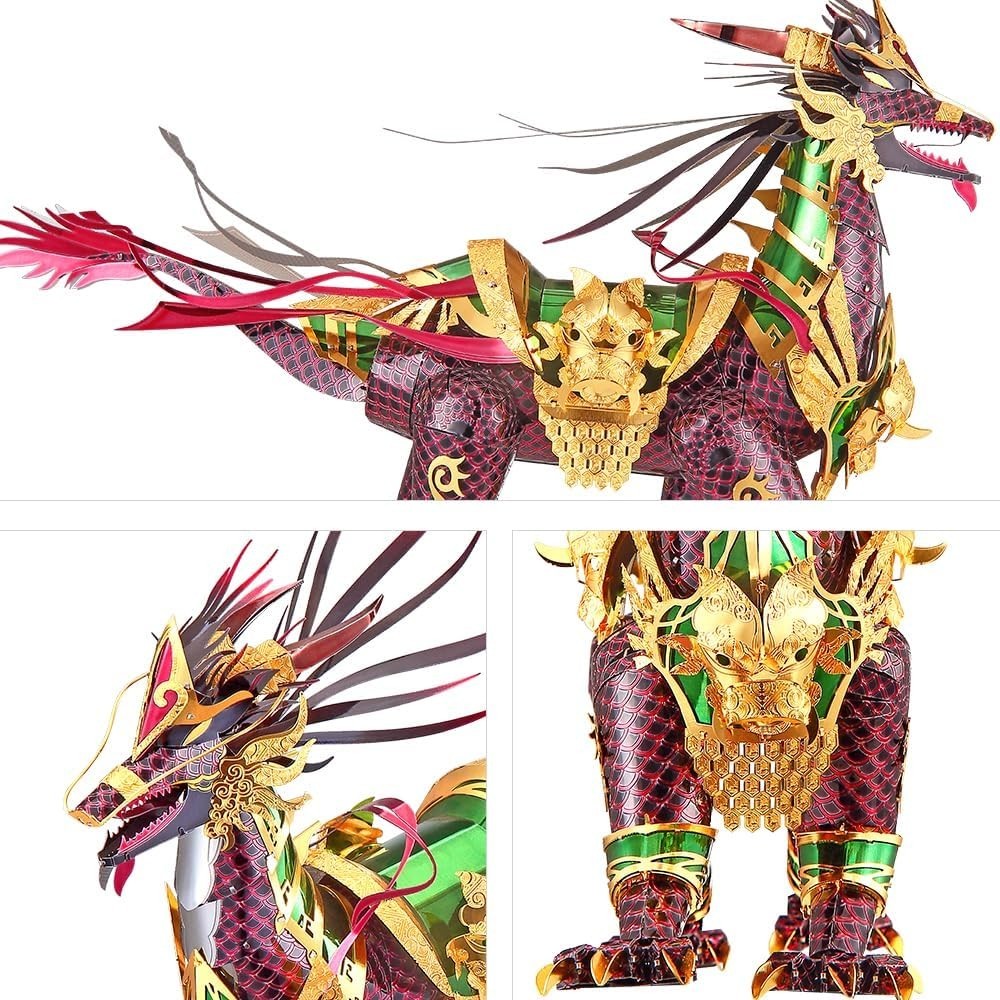 3D Metal Dragon Puzzle Kit Stainless Steel Model – 164pcs DIY Gift Build