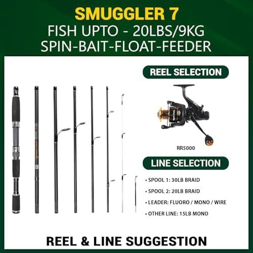 Compact Travel Fishing Rod Combo – 2 Tips, Spin & Freshwater/Saltwater