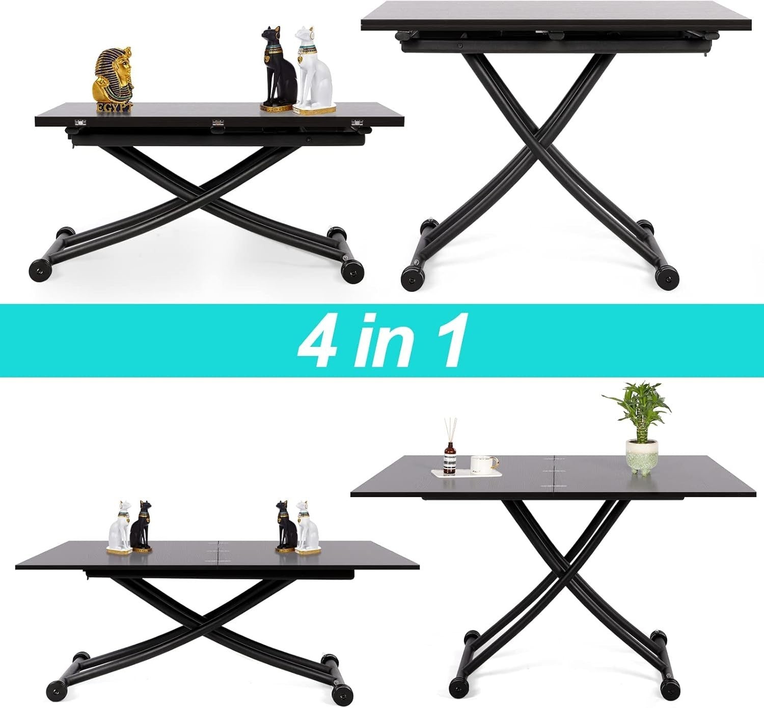 Height Adjustable Expandable Space Saving Coffee Dining Table