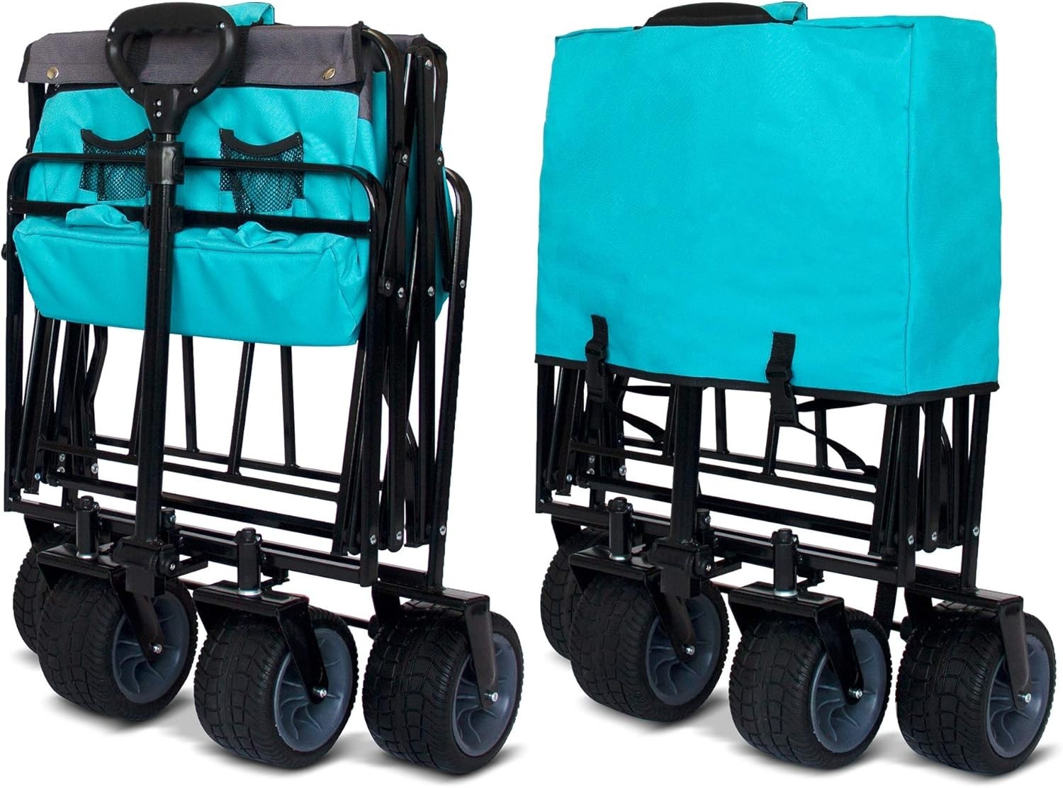 Collapsible Garden Wagon Cart 265lb Capacity All-Terrain Folding Utility Trolley