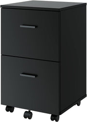 Mobile File Cabinet 2 Drawer Under Desk A4 Letter Rolling Office Storage