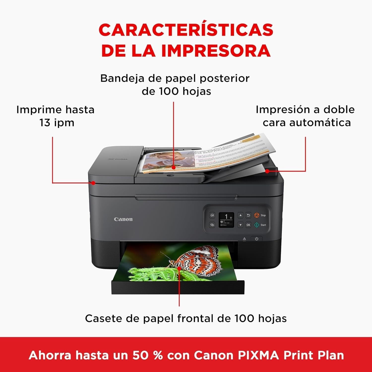 Wireless Colour All-in-One Printer Copy Scan Auto-Duplex ADF Black