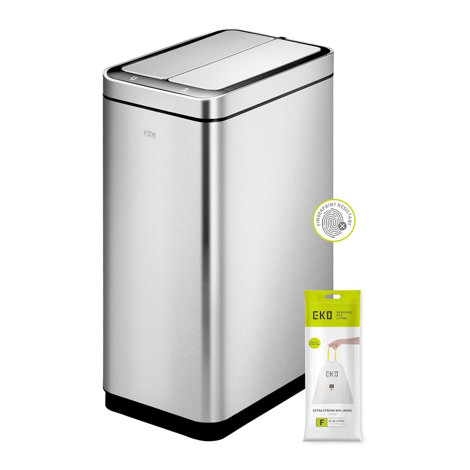 45L Stainless Steel Sensor Bin Silver Soft Close