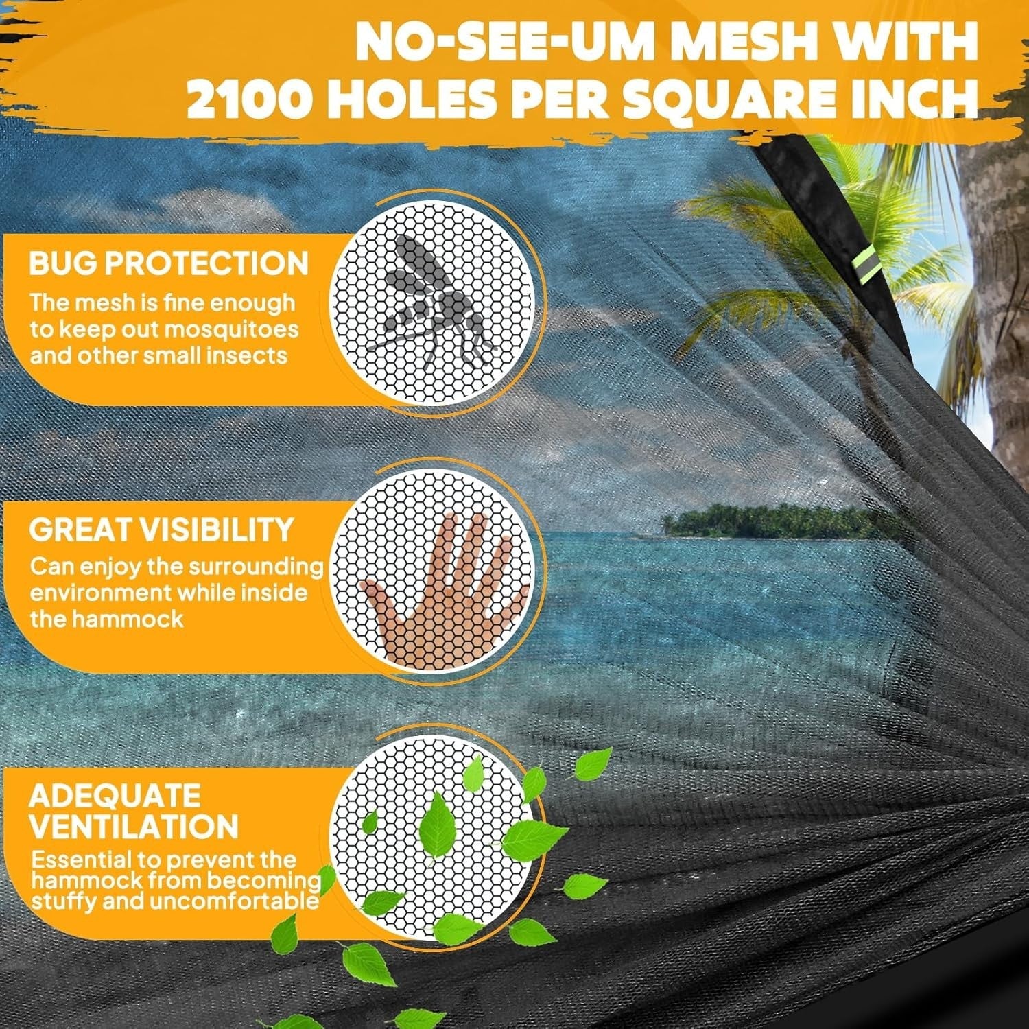 Ultralight Camping Hammock Black | 300kg Load | Pop-Up Bug Net + Tree Straps