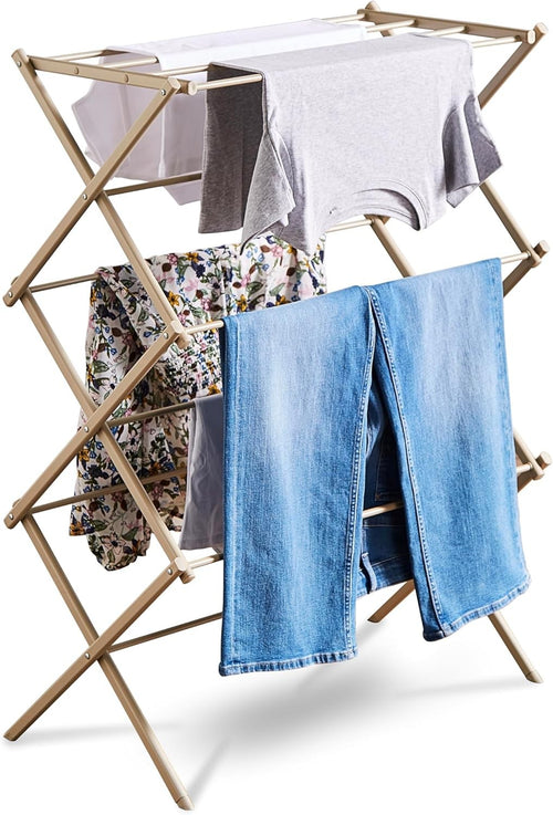 3 Tier Compact Clothes Airer Folding Laundry Drying Rack Space Saving