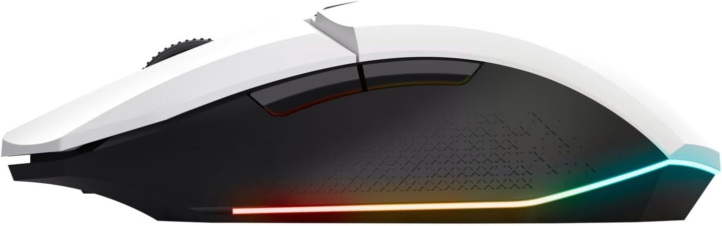 Wireless RGB Gaming Mouse Rechargeable 4800 DPI 6 Button White