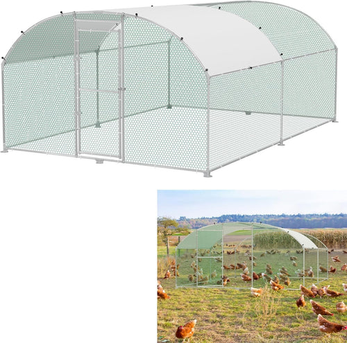Extra Large Walk In Chicken Run Galvanised Steel Enclosure 4x3x1.85m