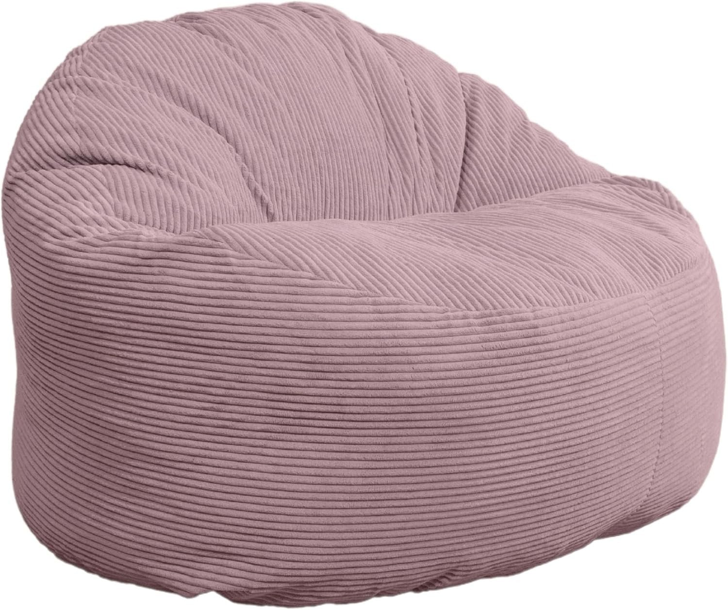 Large Corduroy Bean Bag Chair Sofa | Soft Foam Filled | Back Support | Adult