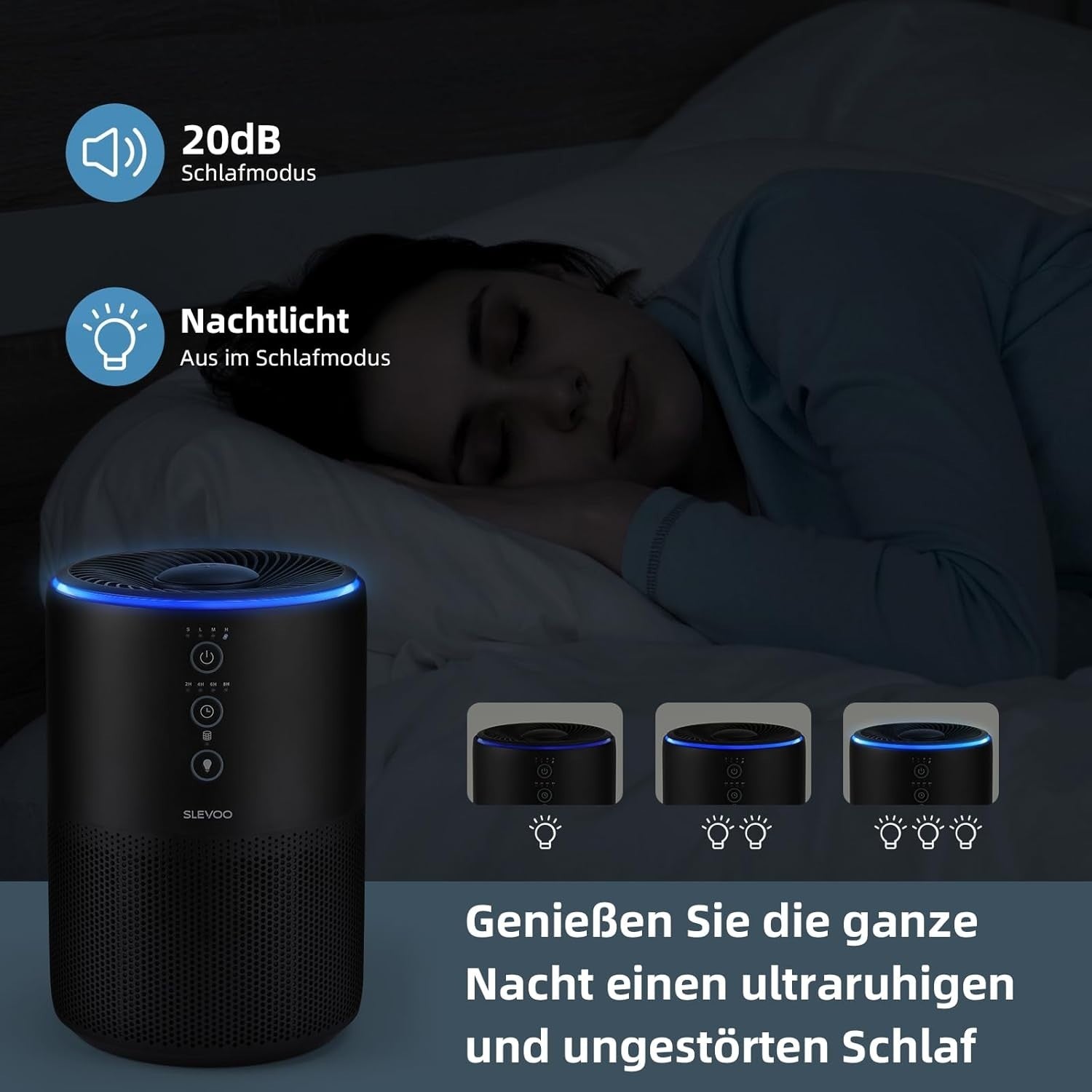 H13 HEPA Air Cleaner for Bedroom Quiet Sleep Mode Aroma Pet Smoke