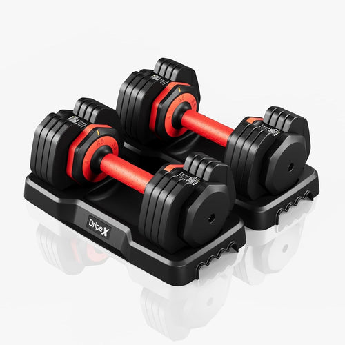 11kg Adjustable Dumbbell Pair 5-in-1 Quick Dial Non-Slip Home Gym