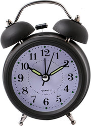 Loud Twin Bell Alarm Clock Heavy Sleepers Silent Ticking Retro Bedside
