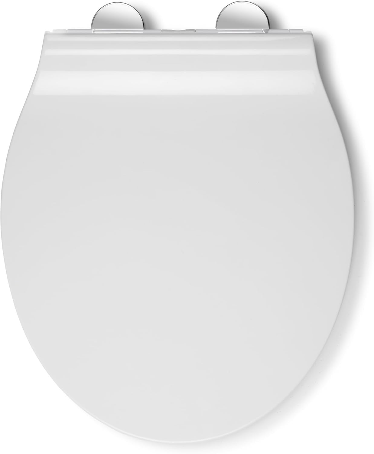 White Slimline Oval Toilet Seat Soft Close Quick Release Antibacterial