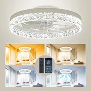 20'' Ceiling Fan Light, Remote & App Control, 6 Speeds, Dimmable, CCT Change