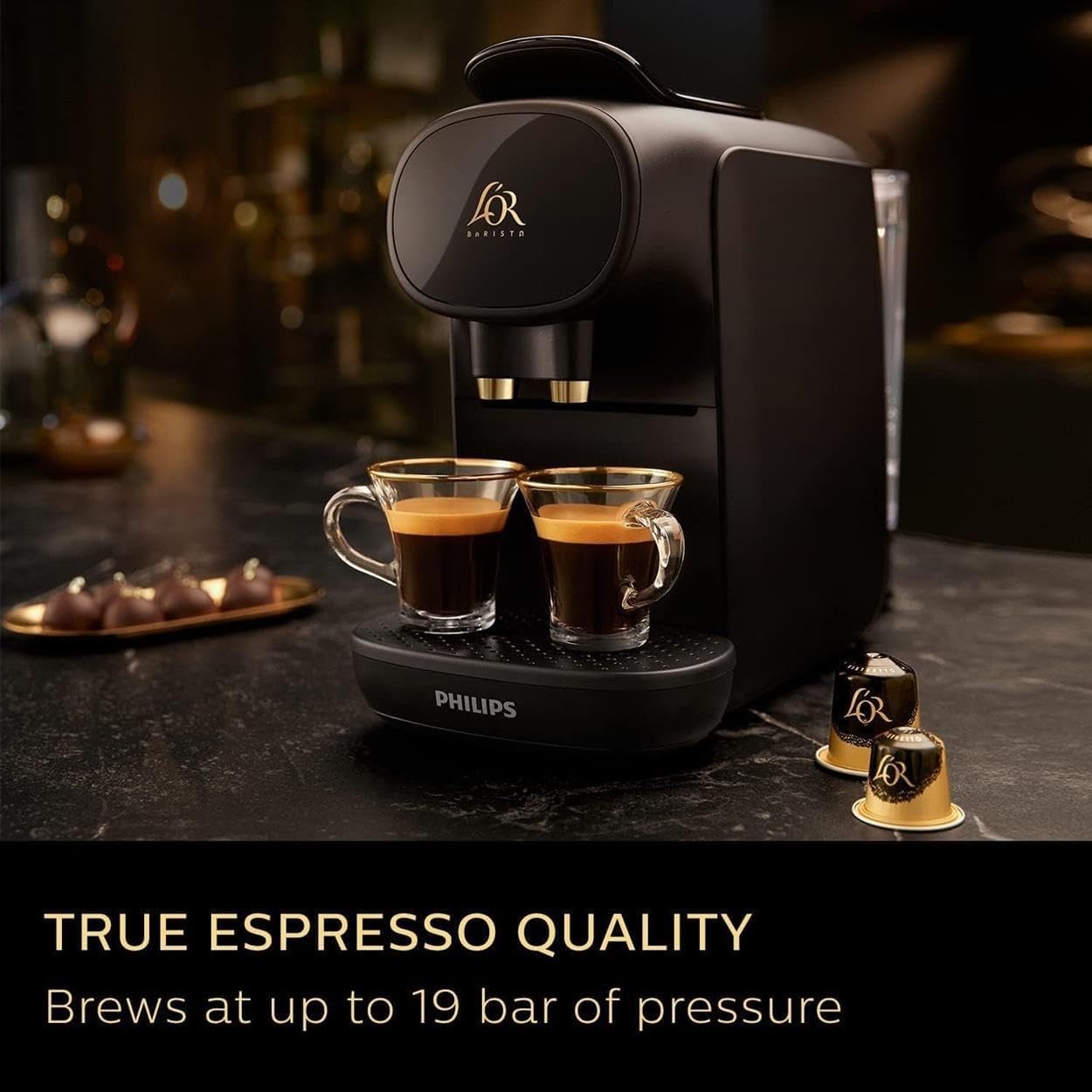 Premium Capsule Coffee Machine Dual Cup Barista Maker | Programmable Espresso