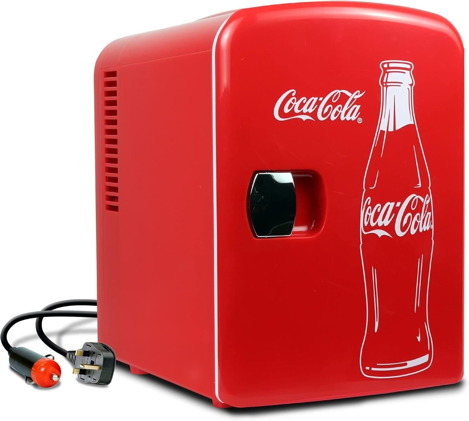 4L Mini Fridge Portable Coca-Cola Cooler Bedroom Office Dorm Red