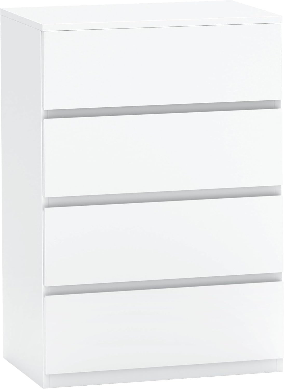 White 4 Drawer Chest Storage Cabinet Modern Bedroom Tall Unit 80cm