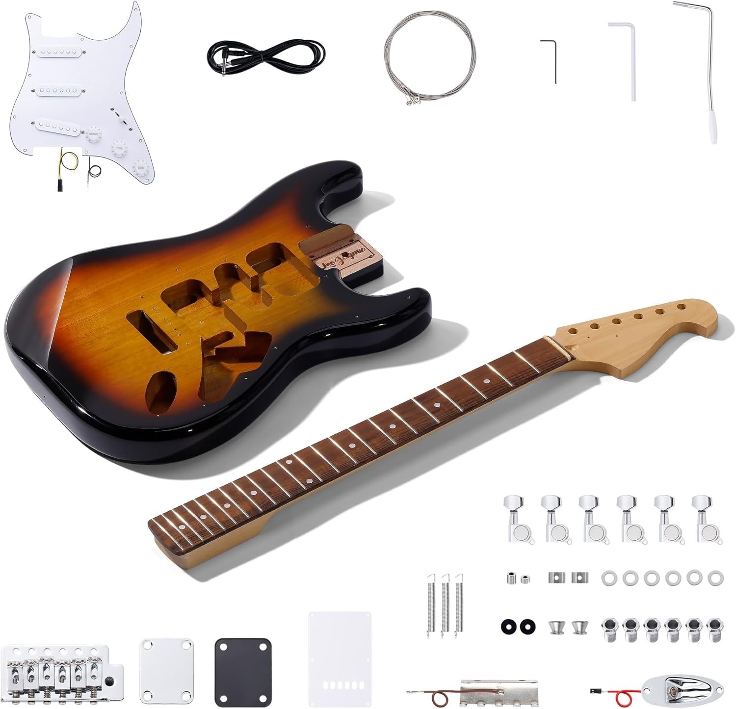 DIY Electric Guitar Kit ST Style Mahogany Body Maple Neck