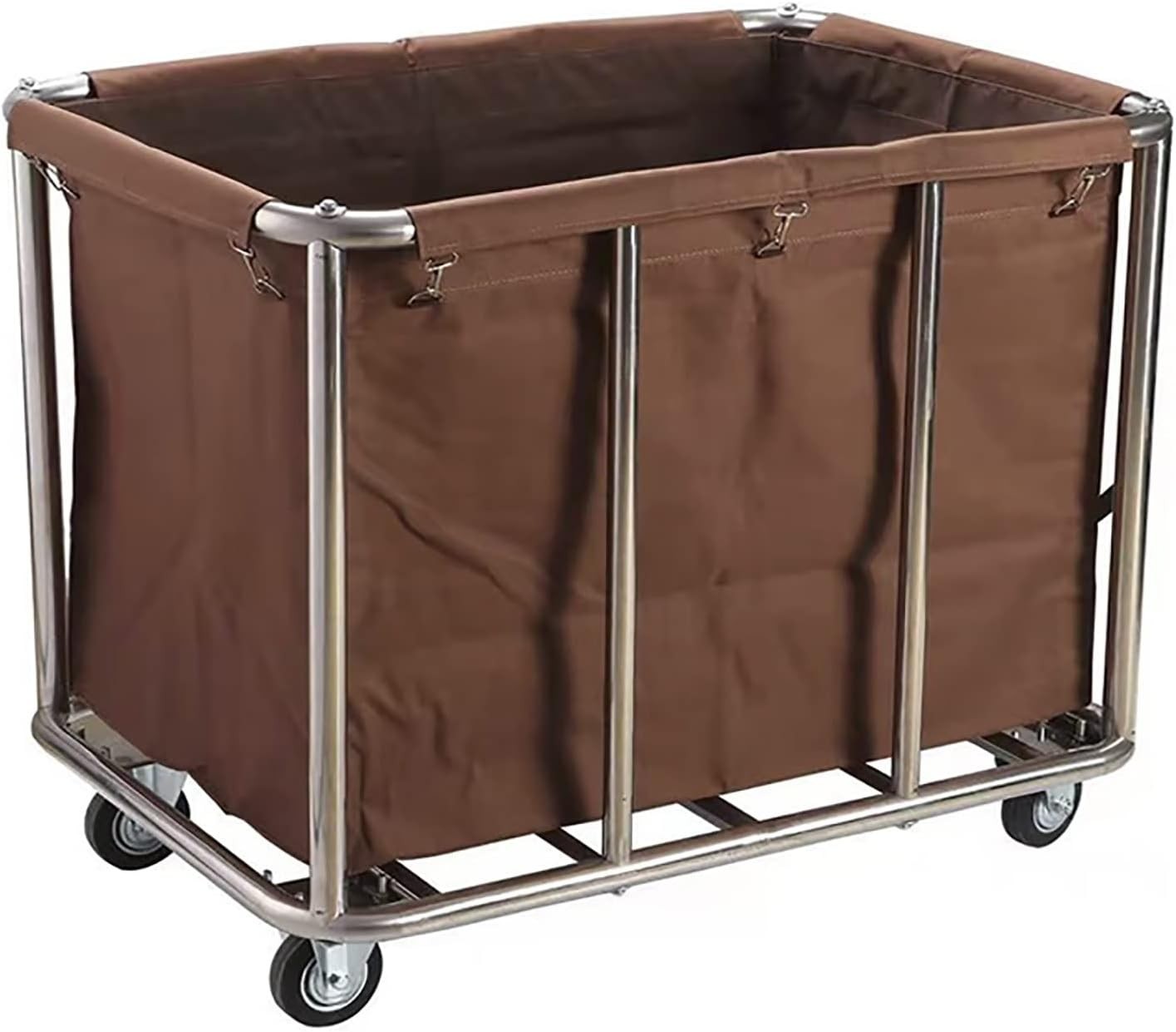 Heavy Duty 400L Industrial Laundry Cart on Wheels | Waterproof Liner | 440lb Loa
