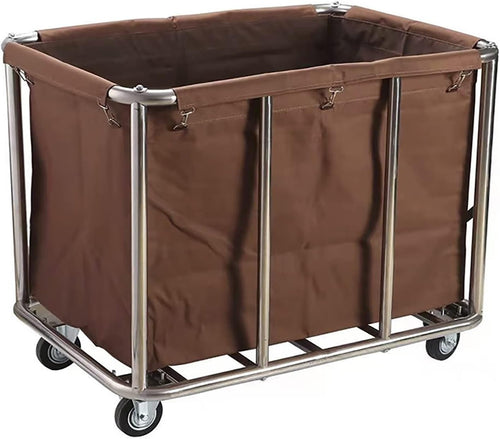 Heavy Duty 400L Industrial Laundry Cart on Wheels | Waterproof Liner | 440lb Loa
