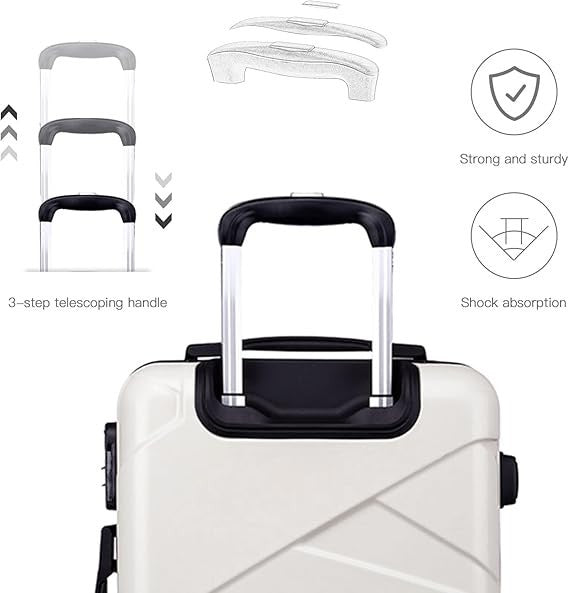 24” Medium Checked Suitcase Lightweight ABS Hard Shell Spinner Luggage