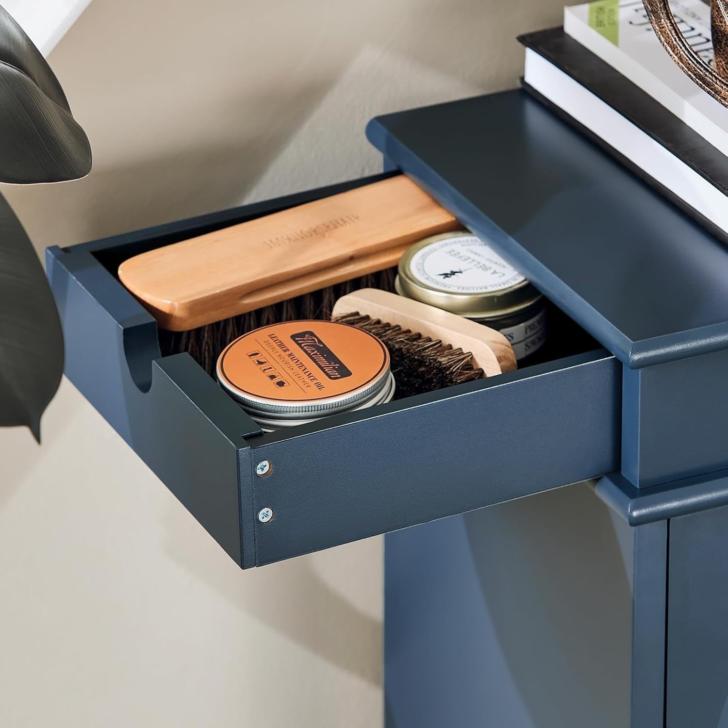 2-Drawer Slim Shoe Cabinet with Flip Drawers, 55x24x83 cm Blue