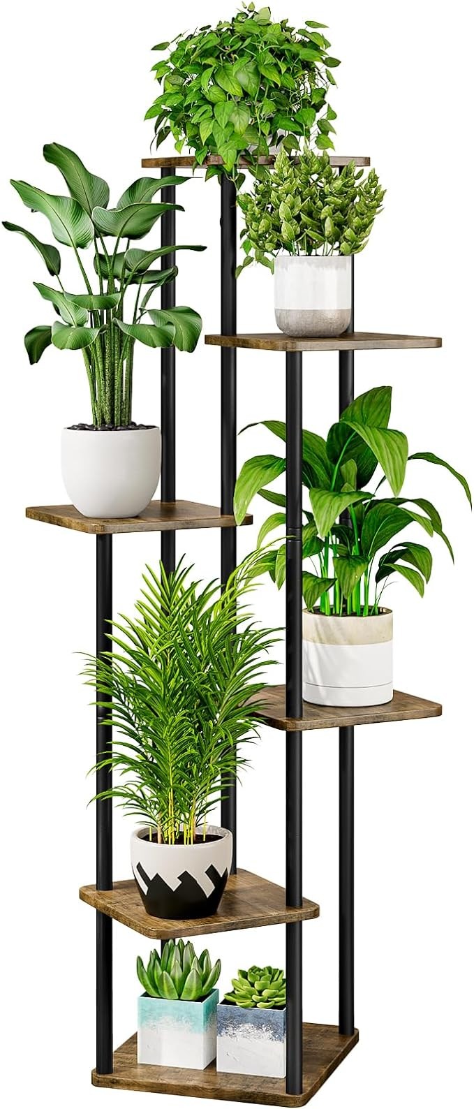 6 Tier Tall Metal Plant Stand Indoor Outdoor Corner Flower Shelf Display Rack