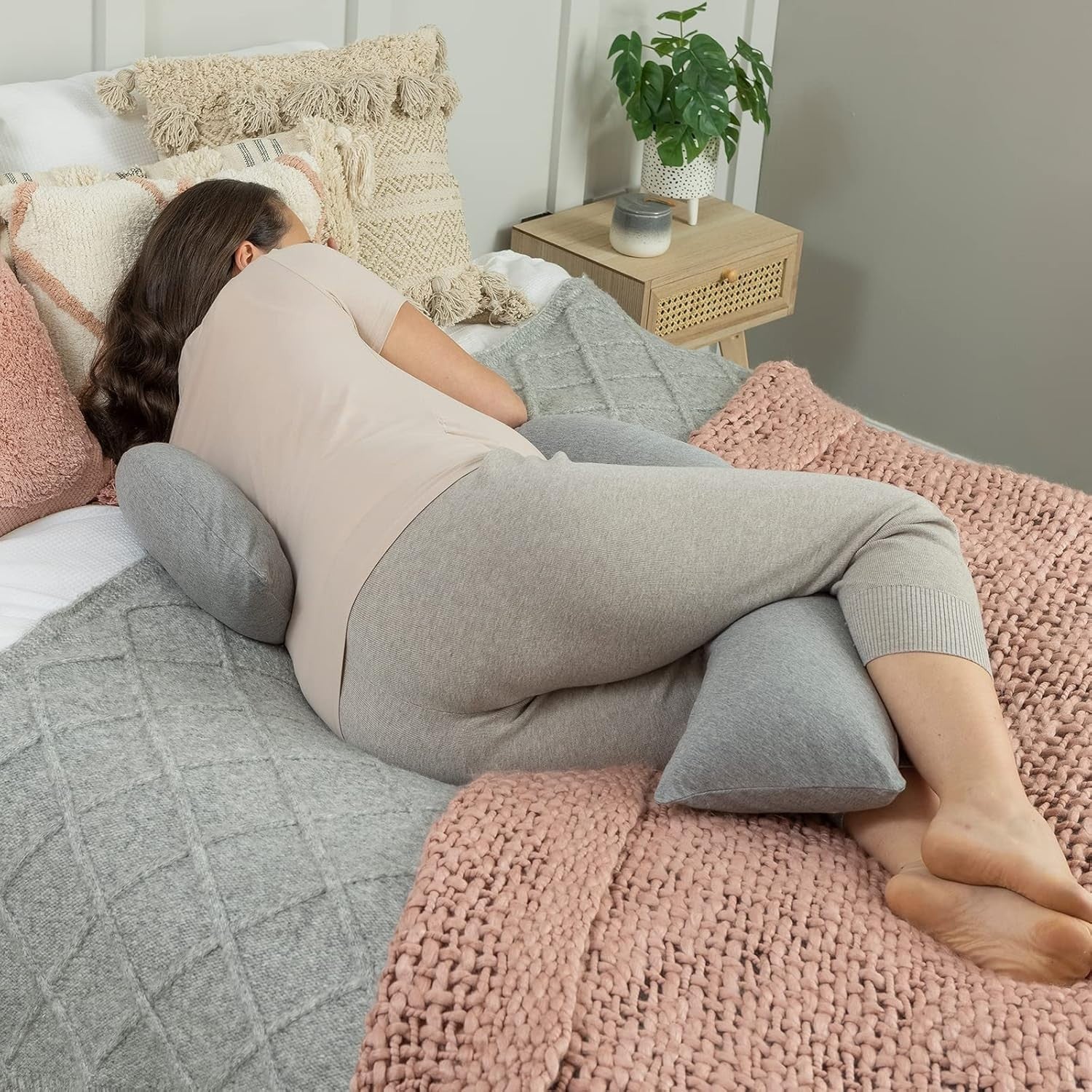 Pregnancy Support Pillow C Shaped Feeding Nursing Side Sleeper Cushion