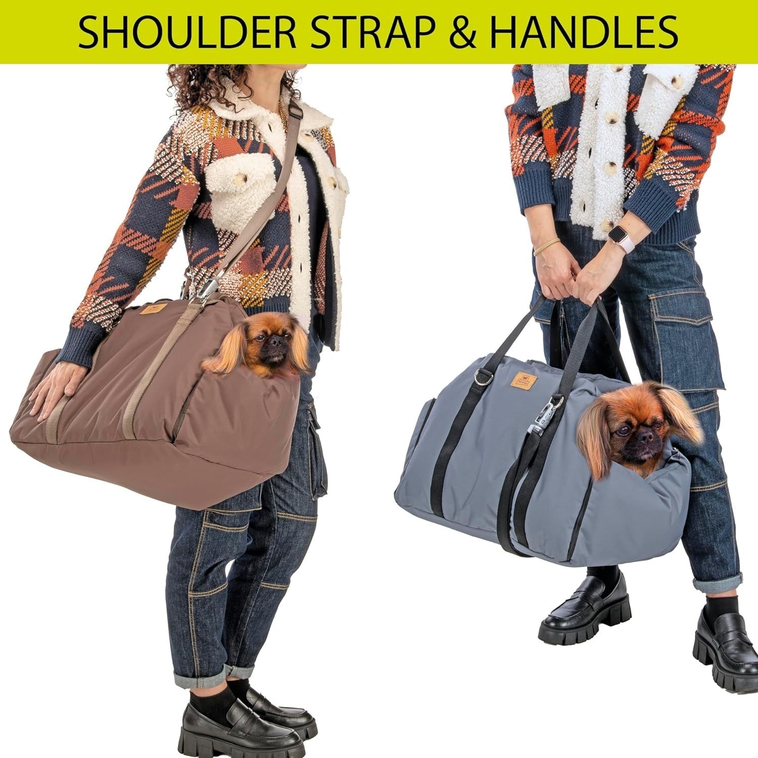 Dog Car Carrier Travel Bag Seat Belt Attachment Reversible Bed Grey