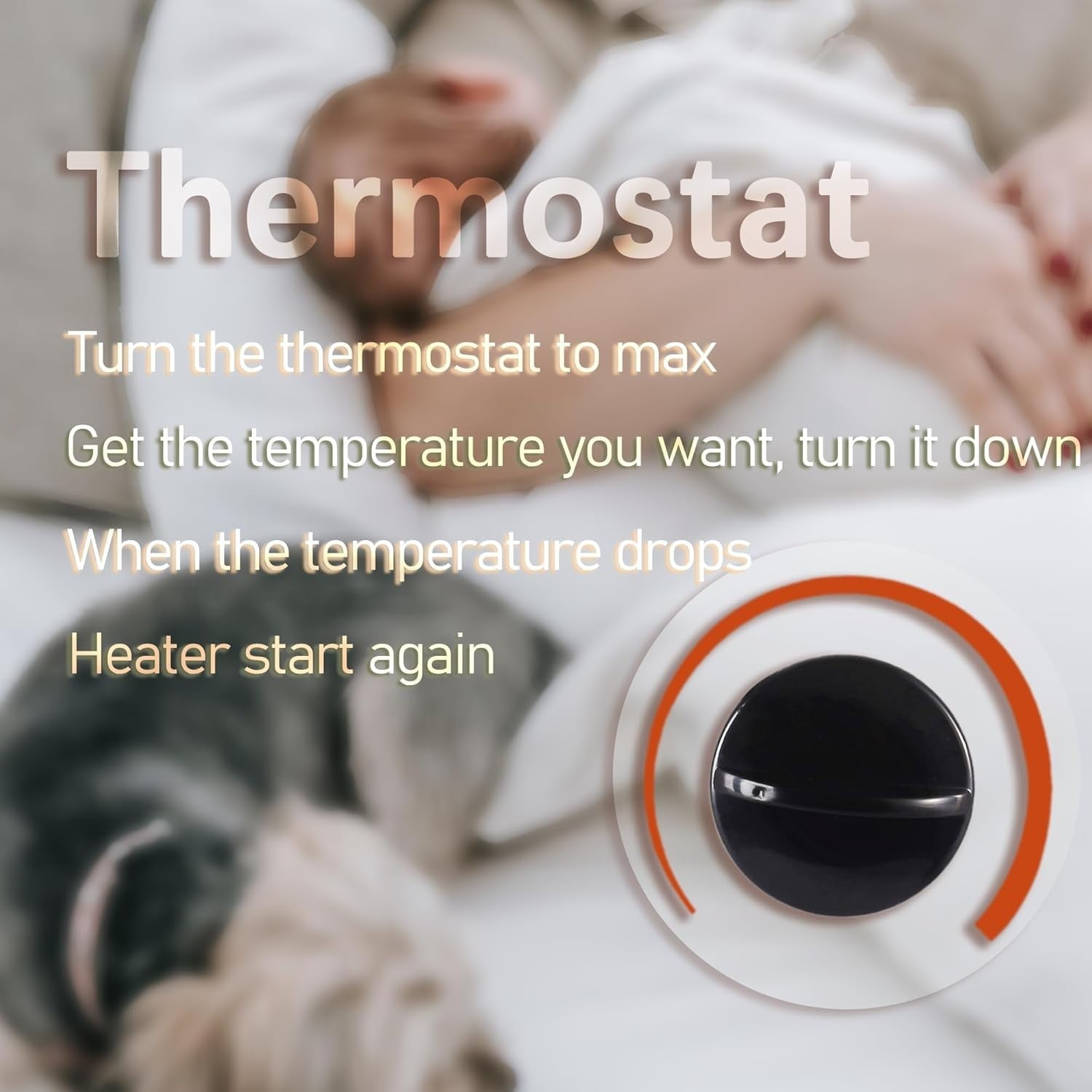 2000W Freestanding Convector Heater with Adjustable Thermostat & Safety