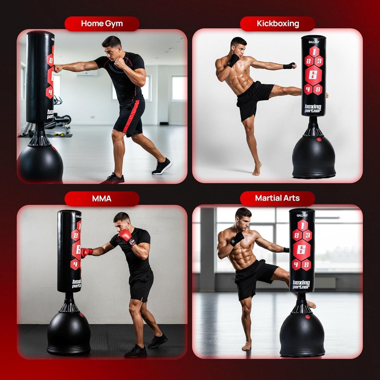 Pedestal Standing Boxing Bag 5.5ft Heavy Duty MMA Kick Trainer