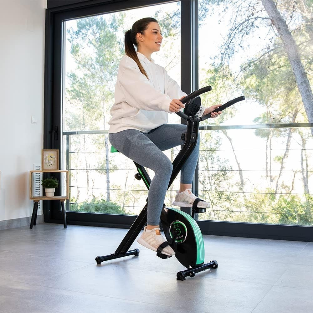 Foldable Magnetic Exercise Bike Pulse Sensors & 8 Resistance Levels