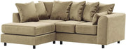 Beige Velvet Corner Sofa 4 Seater L Shape | Full Foam Cushions | Space Saving