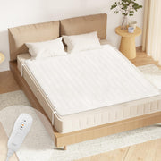 White Electric Heated Underblanket Double Single Control 5 Heat Auto Off