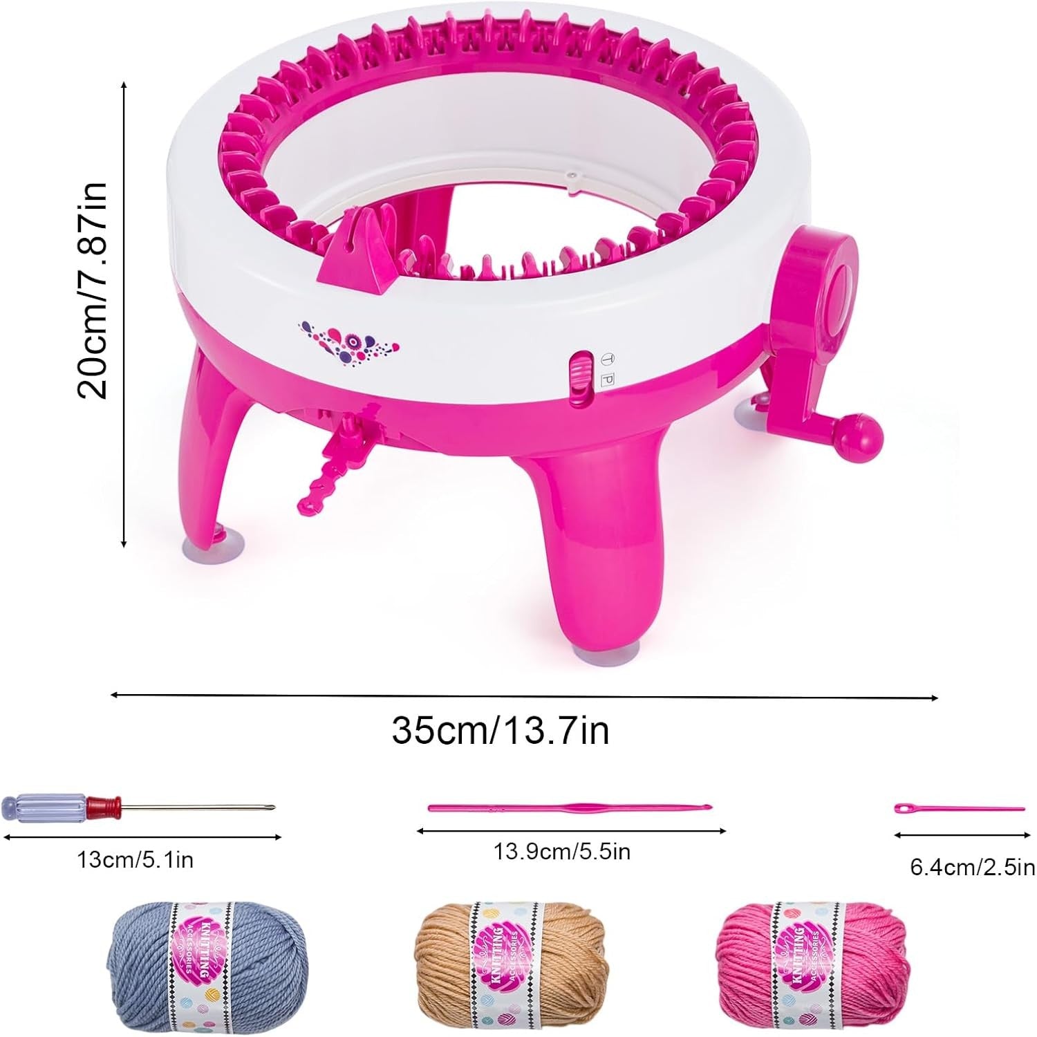 40 Needle Knitting Machine Circular Loom DIY Hats Scarves Easy Knit Tool