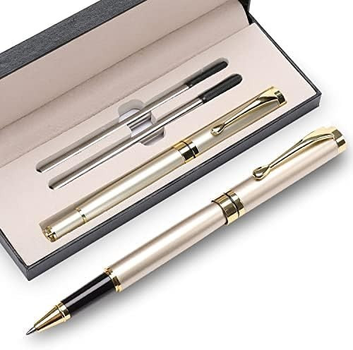 Luxury Gold Ballpoint Pen Executive Gift Box Black Ink Refillable 0.5mm