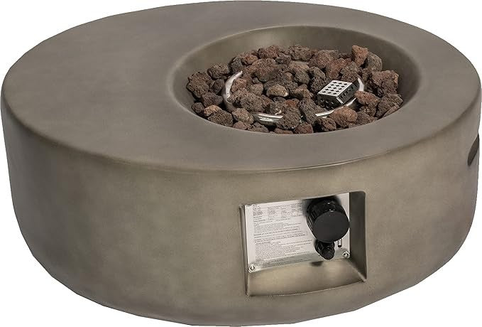 Luxury Gas Fire Pit Table Outdoor Patio Heater Adjustable Flame & Cover