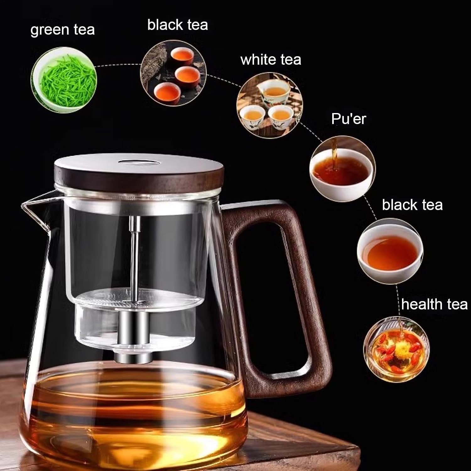 800ml Glass Teapot with Infuser Heat Resistant Spillproof Tea Pot