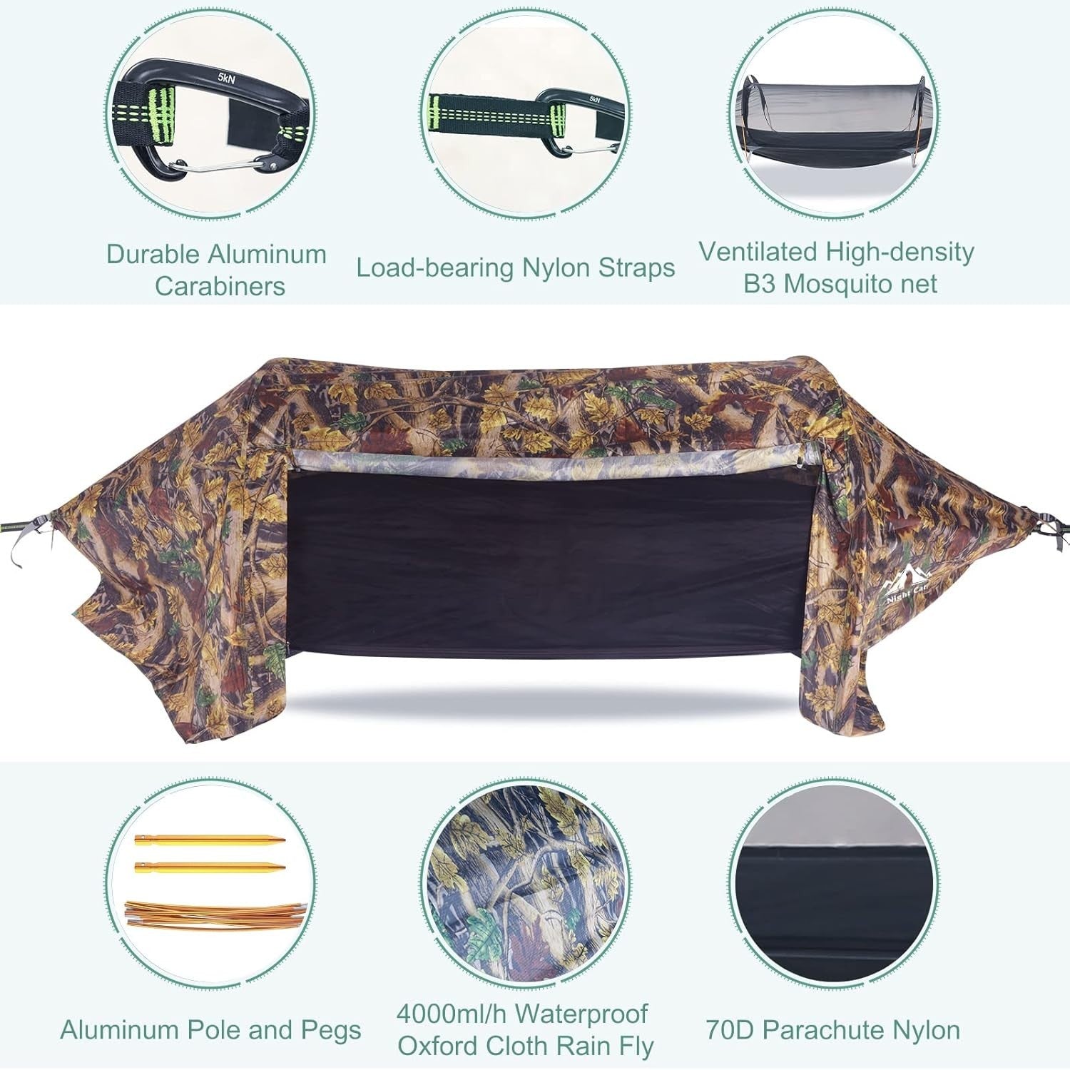 Outdoor Camping Hammock with Mosquito Net | 290x140cm | 300kg Capacity Kit