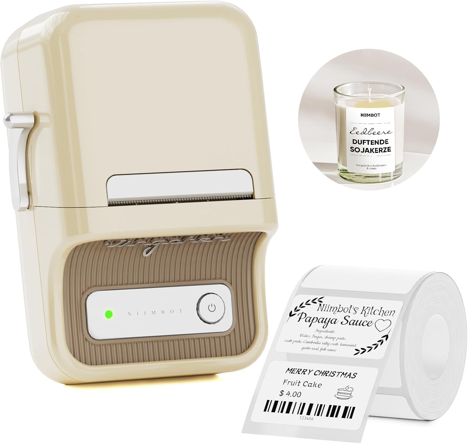 B21 Portable Thermal Label Printer 20-50mm Bluetooth White
