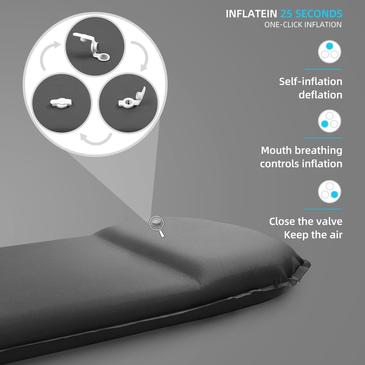 Self-Inflating Camping Mat – Ultralight Waterproof Sleeping Pad 195x70cm