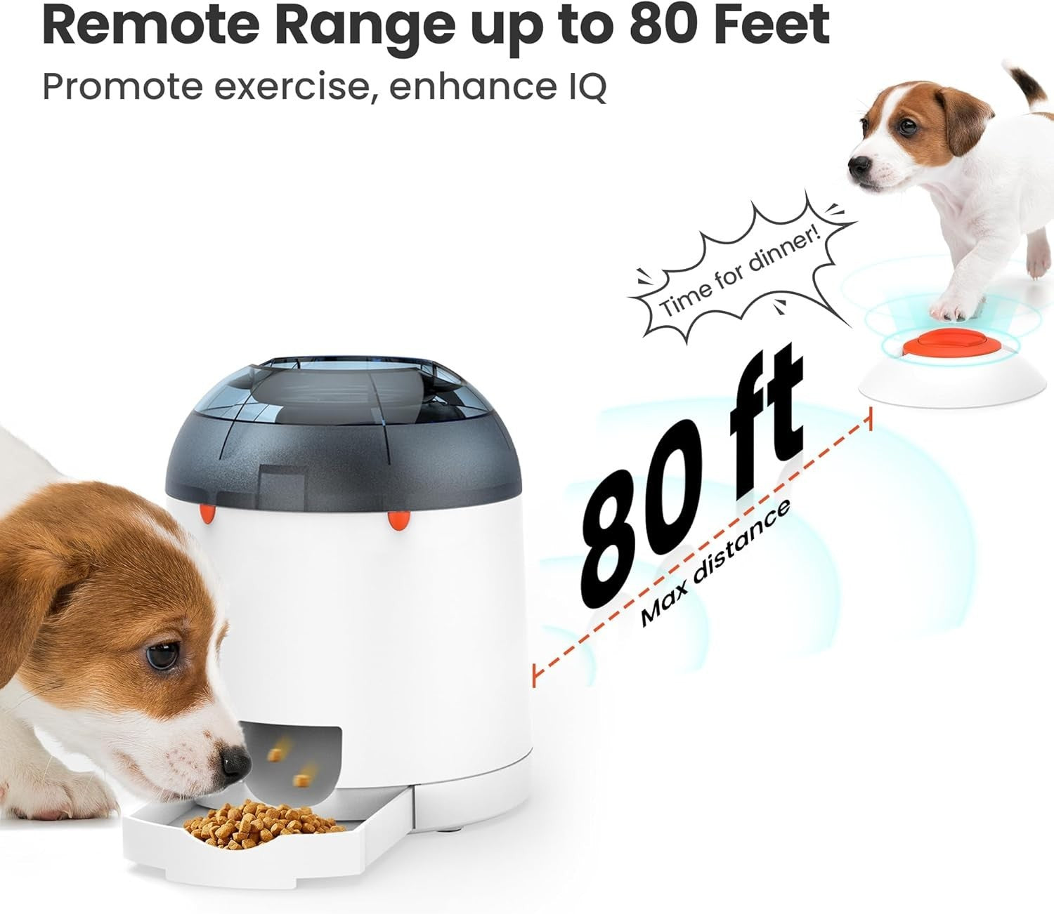 Interactive Dog Puzzle Feeder Toy Remote Treat Dispenser Rechargeable