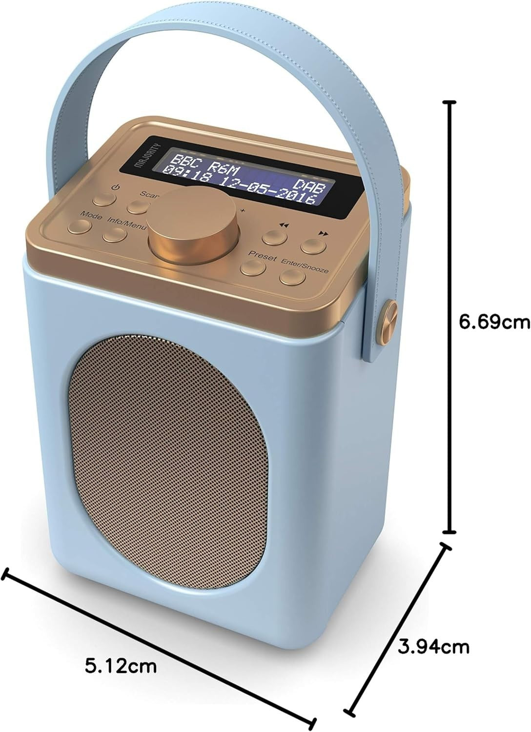 Portable DAB+ FM Radio Bluetooth | 15H Battery | Dual Alarm Duck Egg
