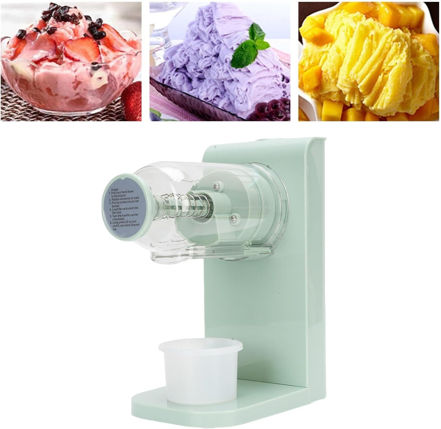 Electric Shaved Ice Maker Rechargeable Snow Cone Machine 13000RPM 200W