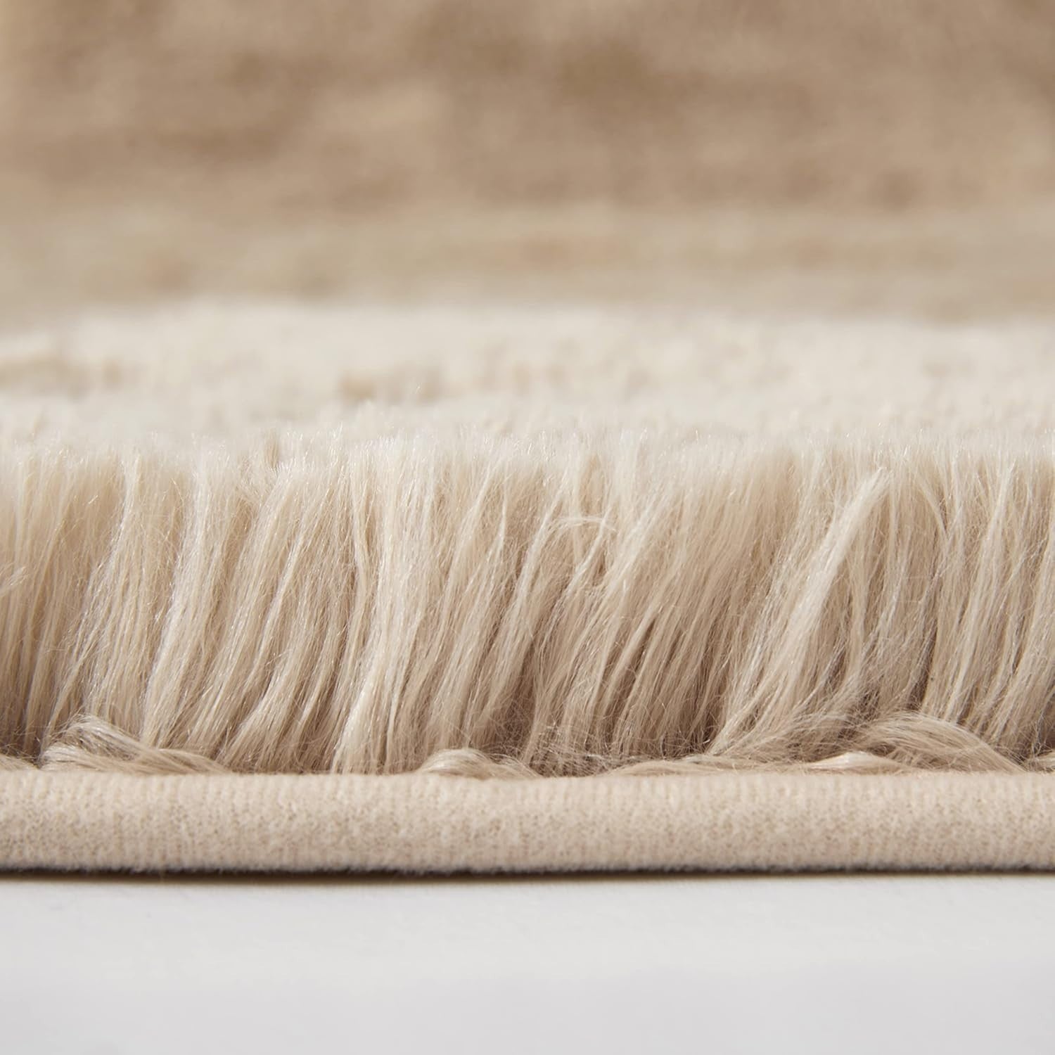 Beige Shaggy Area Rugs Set 2pcs 120x170cm Super Soft Non Slip Bedroom Rugs