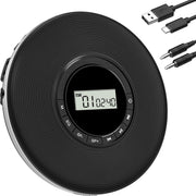 Portable Discman CD Player Anti Skip TF Card AUX Output EQ Black