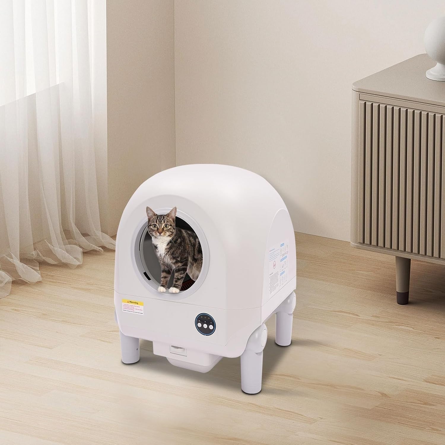 Self Cleaning Cat Litter Box App Control 68L Smart Odor Free XL