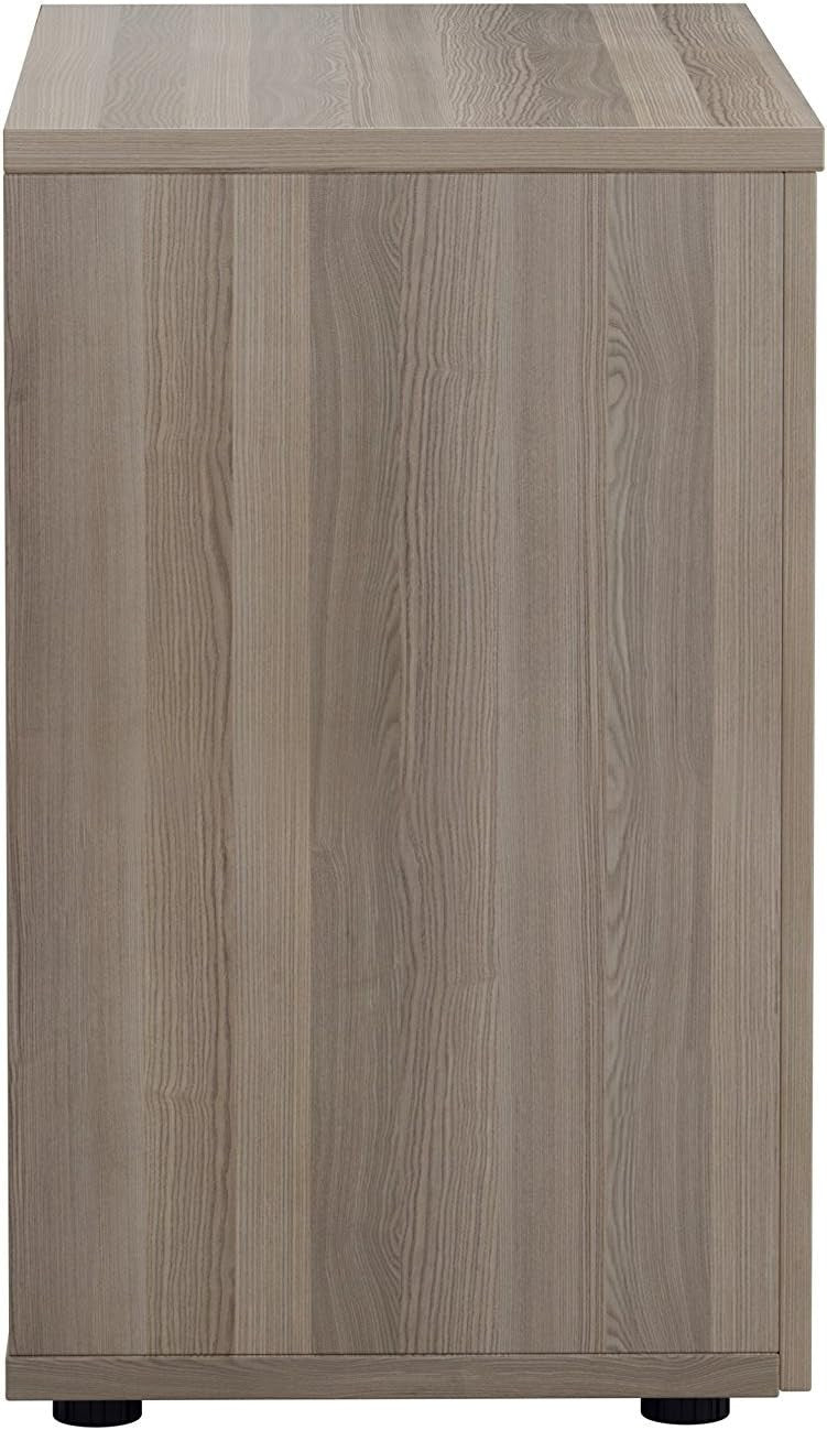 Grey Oak Desk Height Cupboard Lockable 80cm Office Storage
