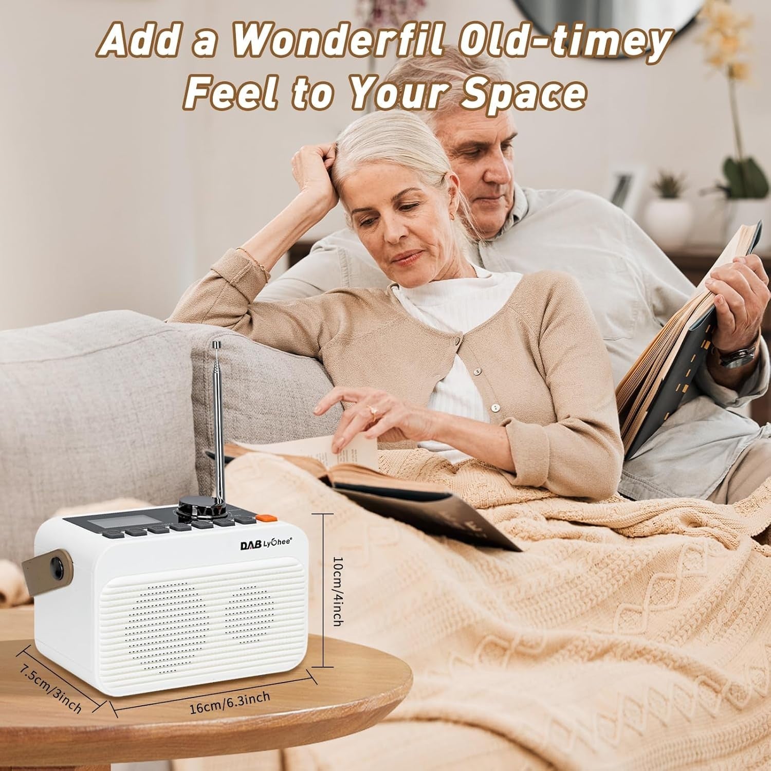 Portable DAB+ FM Digital Radio Bluetooth USB TF Card Rechargeable
